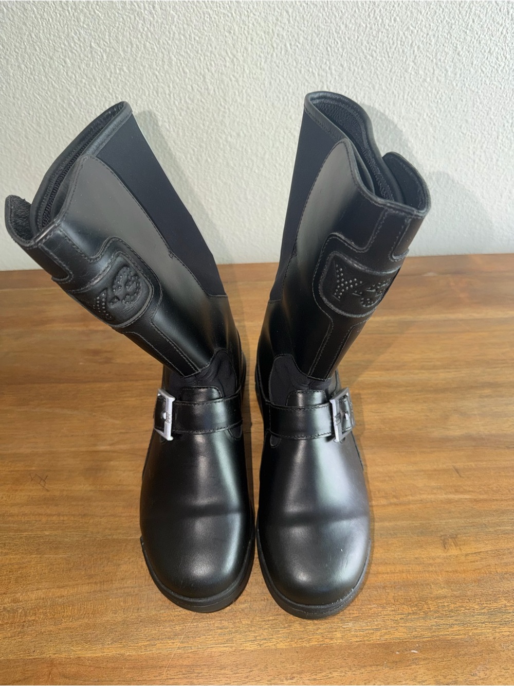 Kids Black Buckle Mid-Calf Riding Boots - Unbranded